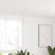 Таванен спот с 6 прожектора, четкан никел, 176,5 x 9,5 x 14 см, стомана