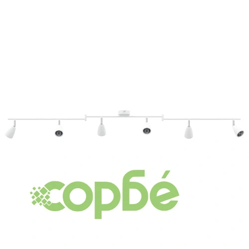 Таванен спот 6 позиции GU10 бял 176.5 x 13.5 x 12.5 см метал ➤ топ цена ➤ sorbe.bg