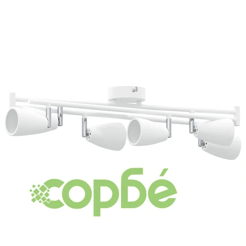 Таванен спот 6 позиции GU10 бял 176.5 x 13.5 x 12.5 см метал ➤ топ цена ➤ sorbe.bg