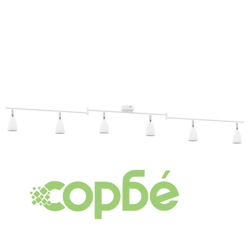 Таванен спот 6 позиции GU10 бял 176.5 x 13.5 x 12.5 см метал ➤ топ цена ➤ sorbe.bg