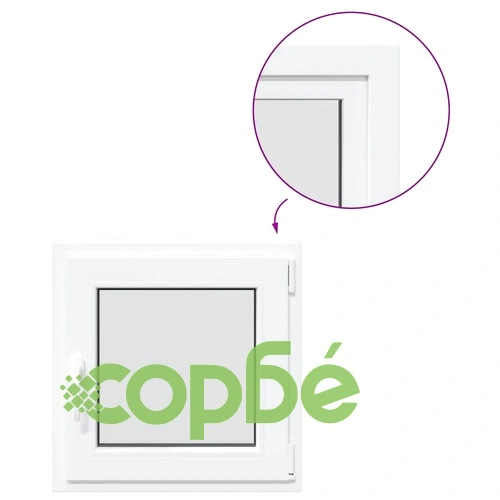 Прозорец за мазе RISOR 50x50 см PVC, накланящ и завъртащ, DIN десен, бял ➤ топ цена ➤ sorbe.bg