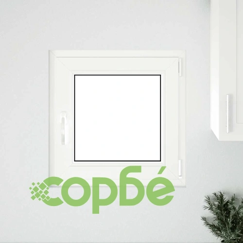 Прозорец за мазе RISOR 50x50 см PVC, накланящ и завъртащ, DIN десен, бял ➤ топ цена ➤ sorbe.bg