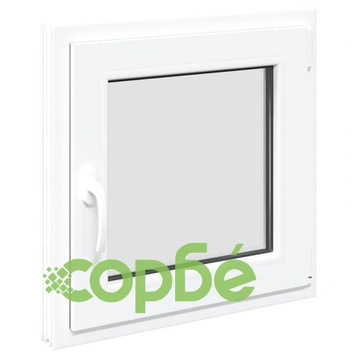 Прозорец за мазе RISOR 50x50 см PVC, накланящ и завъртащ, DIN десен, бял ➤ топ цена ➤ sorbe.bg