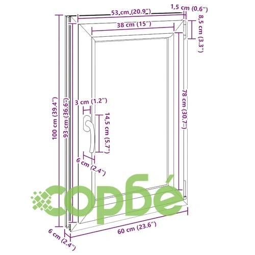 Мазешки прозорец RISOR 60x100 см PVC наклон-обръщане DIN десен бял ➤ топ цена ➤ sorbe.bg
