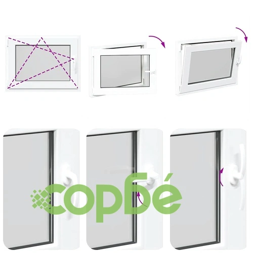 Прозорец за мазе RISOR 80x50 см, накланящ се и завъртащ се, DIN ляв, PVC, бял ➤ топ цена ➤ sorbe.bg