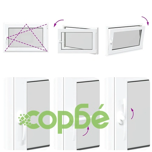 Прозорец за мазе RISOR 90x50 см, отваряем, DIN десен, PVC, бял ➤ топ цена ➤ sorbe.bg