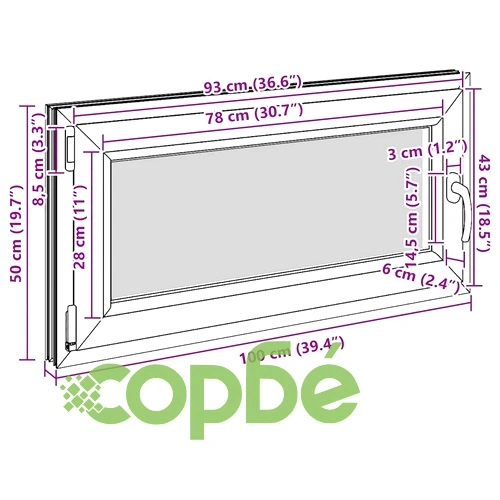 Прозорец за мазе RISOR 100x50 см, отваряем, DIN ляв, бял, PVC ➤ топ цена ➤ sorbe.bg