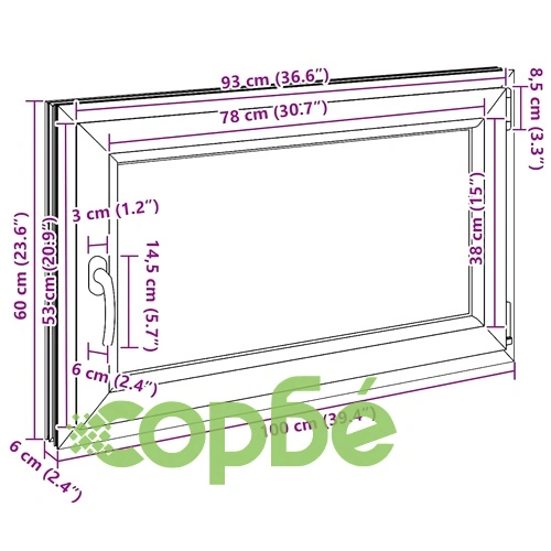 Прозорец за мазе RISOR 100x60 см PVC накланящ и завъртащ DIN десен бял ➤ топ цена ➤ sorbe.bg