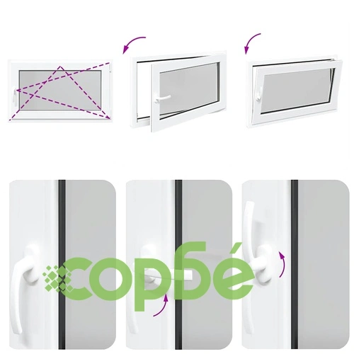 Прозорец за мазе RISOR 100x50 см, отваряем, DIN десен, бял, PVC ➤ топ цена ➤ sorbe.bg