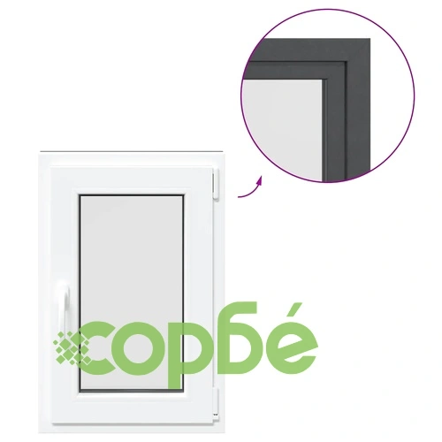 Прозорец за мазе RISOR 50x75 см Отваряем-Накланящ DIN десен Антрацит PVC ➤ топ цена ➤ sorbe.bg