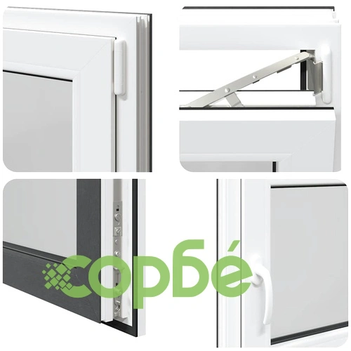 Прозорец за мазе RISOR 90x50 см Отваряем DIN десен антрацит PVC ➤ топ цена ➤ sorbe.bg