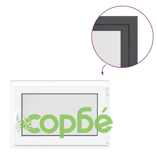 Прозорец за мазе RISOR 90x50 см Отваряем DIN десен антрацит PVC ➤ топ цена ➤ sorbe.bg