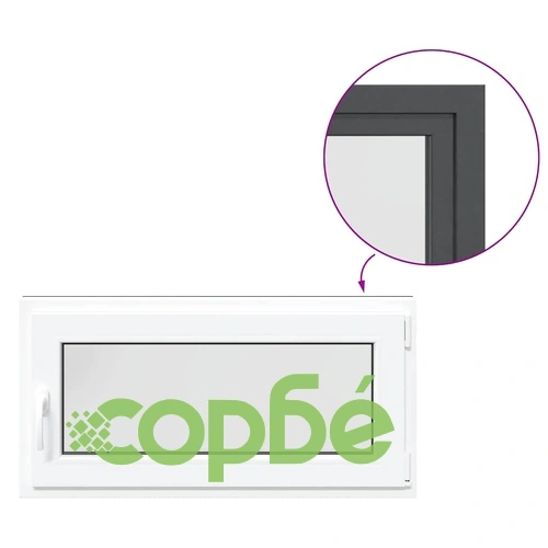 Прозорец за мазе RISOR 100x50 см Отваряем-Наклоняем DIN десен антрацит PVC ➤ топ цена ➤ sorbe.bg