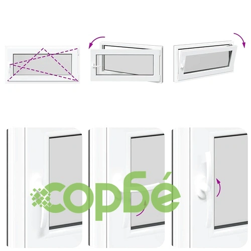 Прозорец за мазе RISOR 100x50 см Отваряем-Наклоняем DIN десен антрацит PVC ➤ топ цена ➤ sorbe.bg