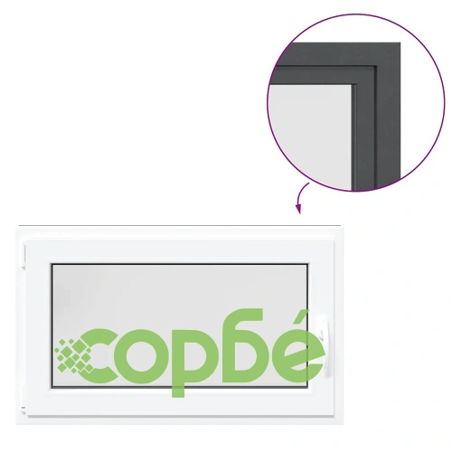 Прозорец за мазе RISOR 100x70 см PVC отваряне-завъртане DIN ляв антрацит ➤ топ цена ➤ sorbe.bg