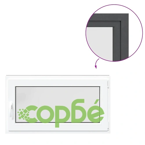 Прозорец за мазе RISOR 110x70 см Отваряем-Обръщаем DIN десен Антрацит PVC ➤ топ цена ➤ sorbe.bg