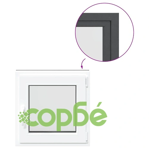 Прозорец за мазе RISOR 50x50 см, PVC, отваряем, DIN десен, антрацит ➤ топ цена ➤ sorbe.bg