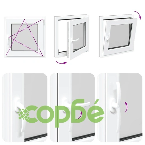 Прозорец за мазе RISOR 50x50 см, PVC, отваряем, DIN десен, антрацит ➤ топ цена ➤ sorbe.bg