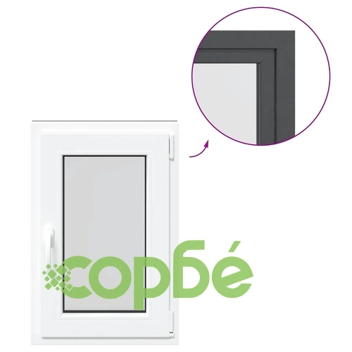 Прозорец за мазе RISOR 50x75 см Отваряем PVC Антрацит с троен стъклопакет ➤ топ цена ➤ sorbe.bg