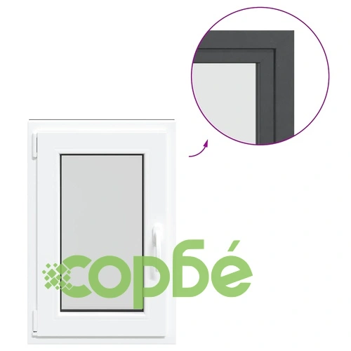 Прозорец за мазе RISOR 50x75 см Отваряем DIN ляво PVC Антрацит ➤ топ цена ➤ sorbe.bg