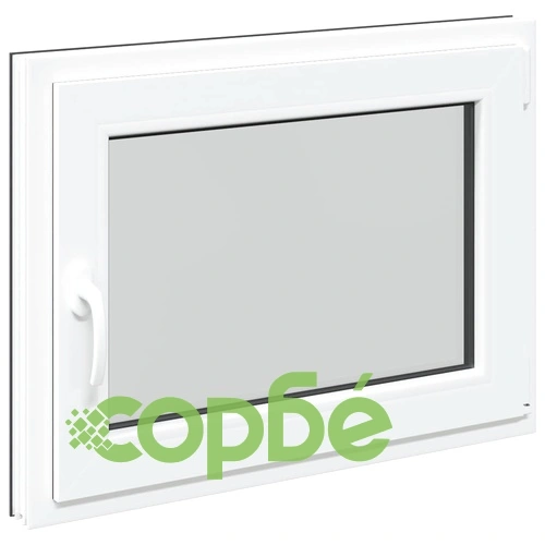 Прозорец за мазе RISOR 80x50 см PVC Отваряем и Отварящ се DIN десен Антрацит ➤ топ цена ➤ sorbe.bg