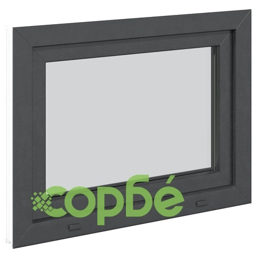 Прозорец за мазе RISOR 80x50 см PVC Отваряем и Отварящ се DIN десен Антрацит ➤ топ цена ➤ sorbe.bg