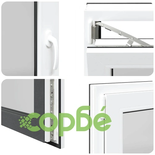 Прозорец за мазе RISOR 80x50 см Отваряем DIN ляв PVC Антрацит ➤ топ цена ➤ sorbe.bg