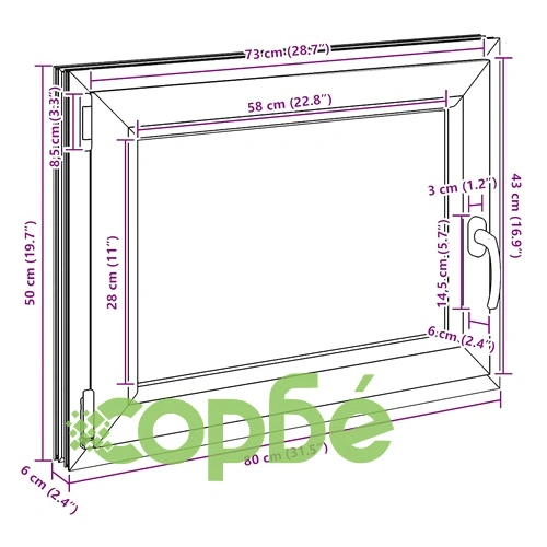 Прозорец за мазе RISOR 80x50 см Отваряем DIN ляв PVC Антрацит ➤ топ цена ➤ sorbe.bg