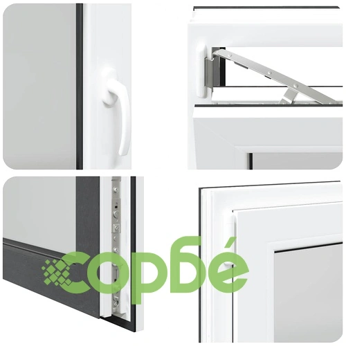 Прозорец за мазе RISOR 80x60 см, отваряем, DIN ляв, PVC, антрацит ➤ топ цена ➤ sorbe.bg