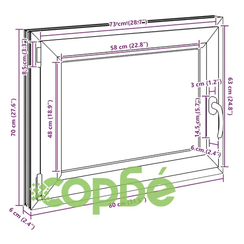Прозорец за мазе RISOR 80x70 см Отваряем PVC DIN ляв Антрацит ➤ топ цена ➤ sorbe.bg