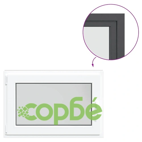 Прозорец за мазе RISOR 90x50 см PVC Отваряем и Обръщаем DIN Ляв Антрацит ➤ топ цена ➤ sorbe.bg