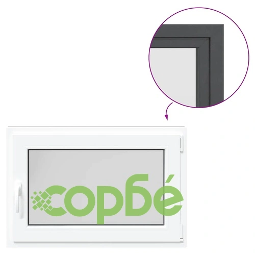 Прозорец за мазе RISOR 90x60 см PVC отварящ-завъртащ DIN десен антрацит ➤ топ цена ➤ sorbe.bg