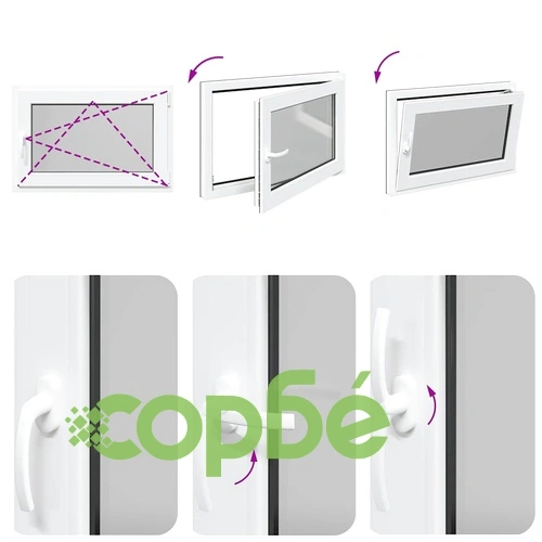 Прозорец за мазе RISOR 90x60 см PVC отварящ-завъртащ DIN десен антрацит ➤ топ цена ➤ sorbe.bg