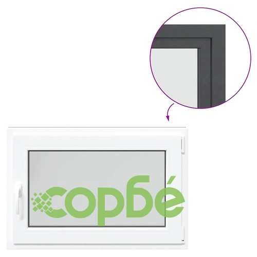 Прозорец за мазе RISOR 90x70 см PVC отваряем-завъртащ DIN десен антрацит ➤ топ цена ➤ sorbe.bg