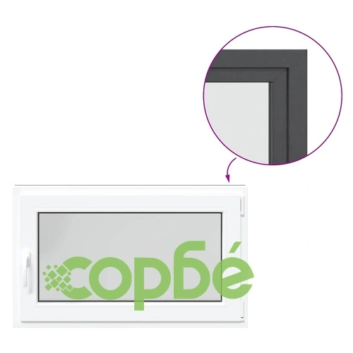 Прозорец за мазе RISOR 100x50 см Отваряем DIN десен антрацит PVC ➤ топ цена ➤ sorbe.bg