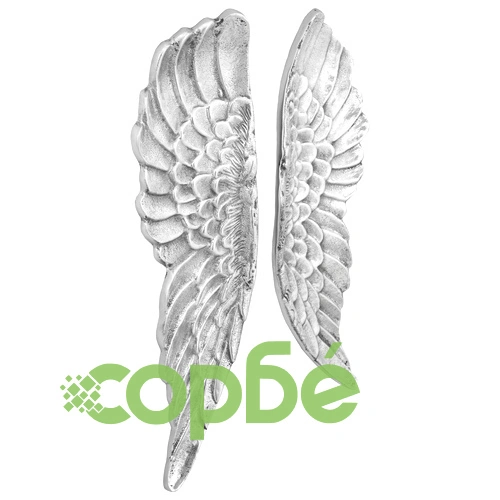 Скулптура с Ангелски Крила от Натурална Смола - Сребрист Цвят, 91 x 31 x 5 см ➤ топ цена ➤ sorbe.bg