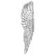Скулптура с Ангелски Крила от Натурална Смола - Сребрист Цвят, 91 x 31 x 5 см