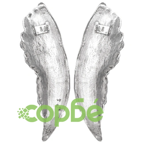 Скулптура с Ангелски Крила от Натурална Смола - Сребрист Цвят, 91 x 31 x 5 см ➤ топ цена ➤ sorbe.bg