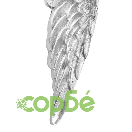 Скулптура с Ангелски Крила от Натурална Смола - Сребрист Цвят, 91 x 31 x 5 см ➤ топ цена ➤ sorbe.bg