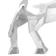 Скулптура на бик от алуминий, сребрист цвят, 74x23x39 см, декоративна фигура