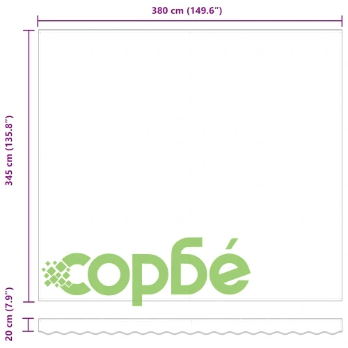 Резервен плат за тента 400×350 см светлосиво платно от канава ➤ топ цена ➤ sorbe.bg