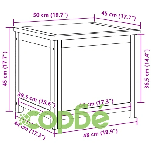Кутия за съхранение от масивен дъб 50 x 45 x 45 см ➤ топ цена ➤ sorbe.bg