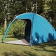 Къмпинг палатка синя 370x230x185 см полиестер и фибростъкло за 2 души