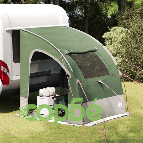 Водоустойчива палатка за караван зелена и черна 194x180x210 см полиестер ➤ топ цена ➤ sorbe.bg