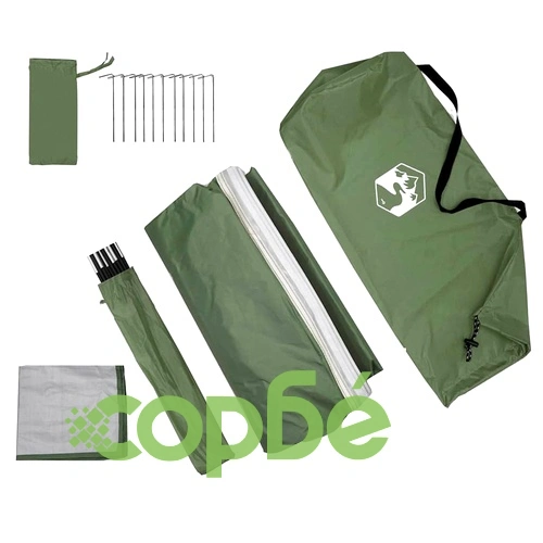 Водоустойчива палатка за караван зелена и черна 194x180x210 см полиестер ➤ топ цена ➤ sorbe.bg