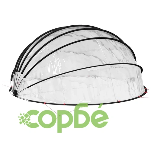 Прозрачен купол за басейн 592x590x275 см ПВЦ сгъваем ➤ топ цена ➤ sorbe.bg