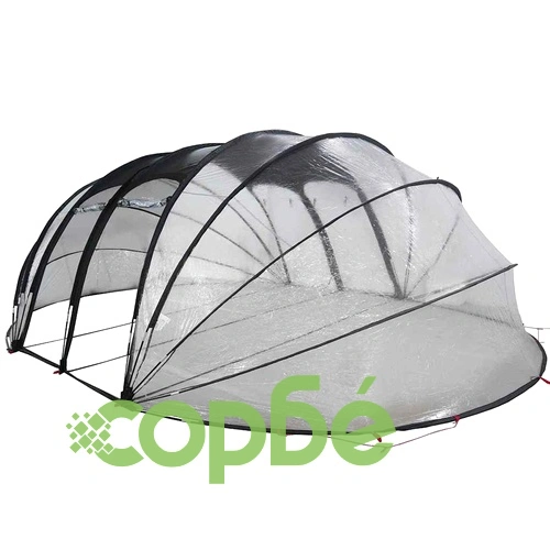 Палатка за басейн полукъпол прозрачна 640 x 432 x 205 см ПВЦ ➤ топ цена ➤ sorbe.bg