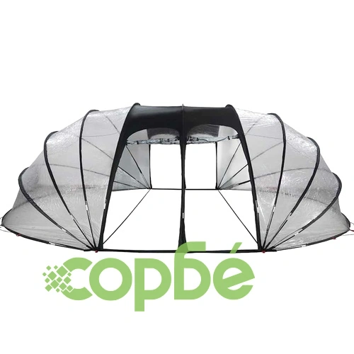 Палатка за басейн полукъпол прозрачна 640 x 432 x 205 см ПВЦ ➤ топ цена ➤ sorbe.bg