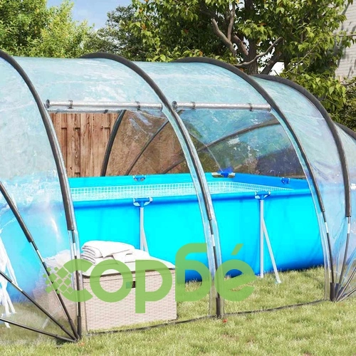 Палатка за басейн полукъпол прозрачна 640 x 432 x 205 см ПВЦ ➤ топ цена ➤ sorbe.bg