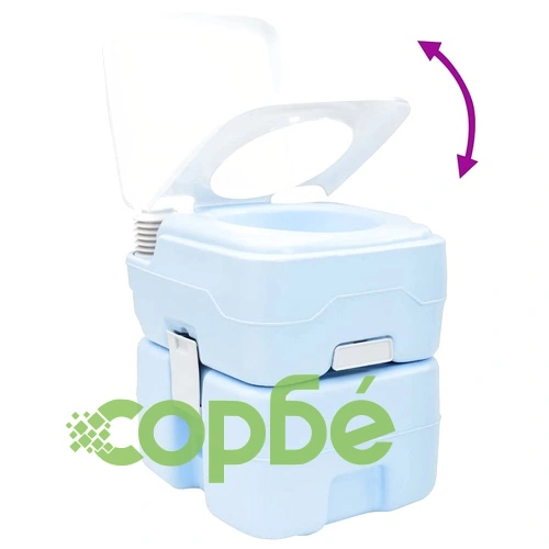 Портативна къмпинг тоалетна светлосиня 20L 41.5x36.5x42 см ➤ топ цена ➤ sorbe.bg